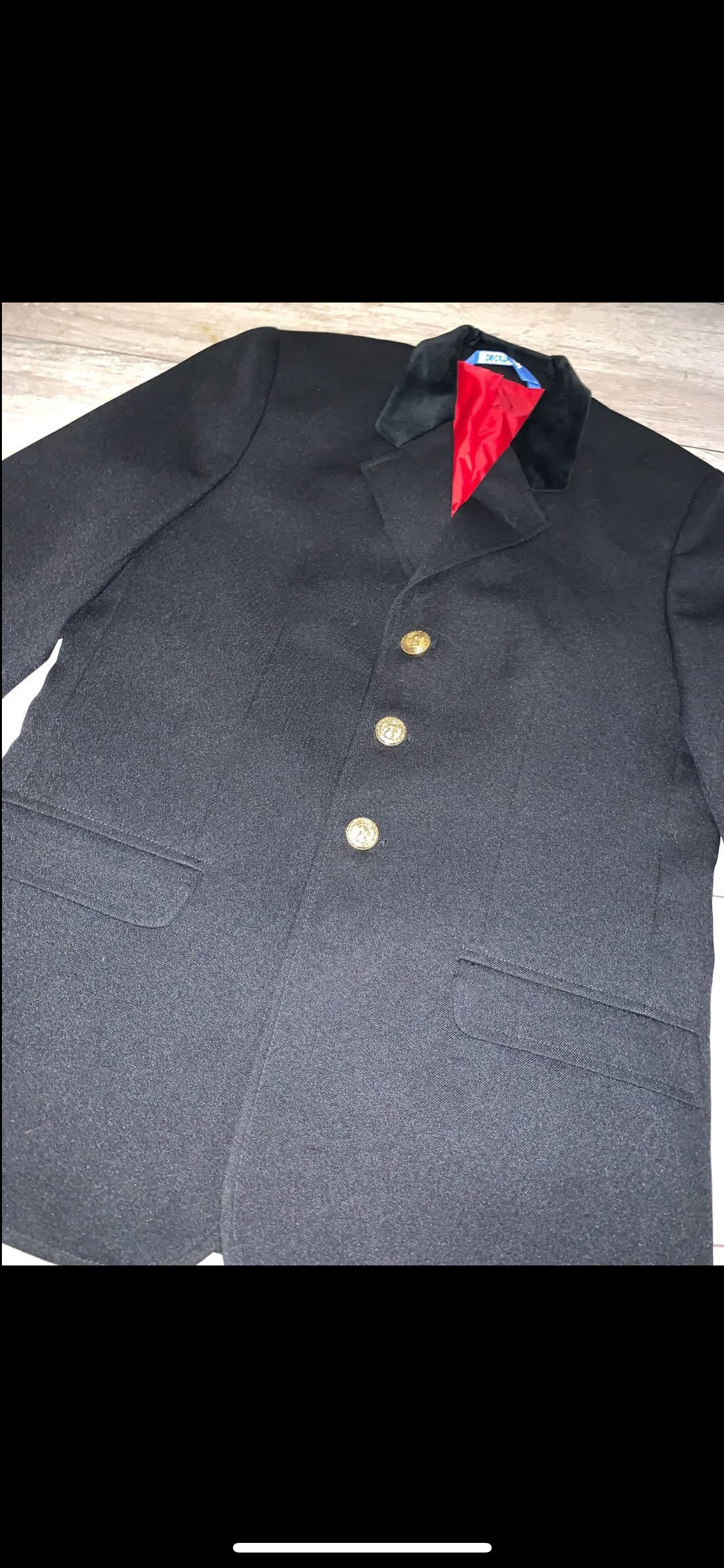 ✨ Beautiful Like New Ladies Black Show Jacket with Gold Buttons – Approx. Size UK 10 ✨