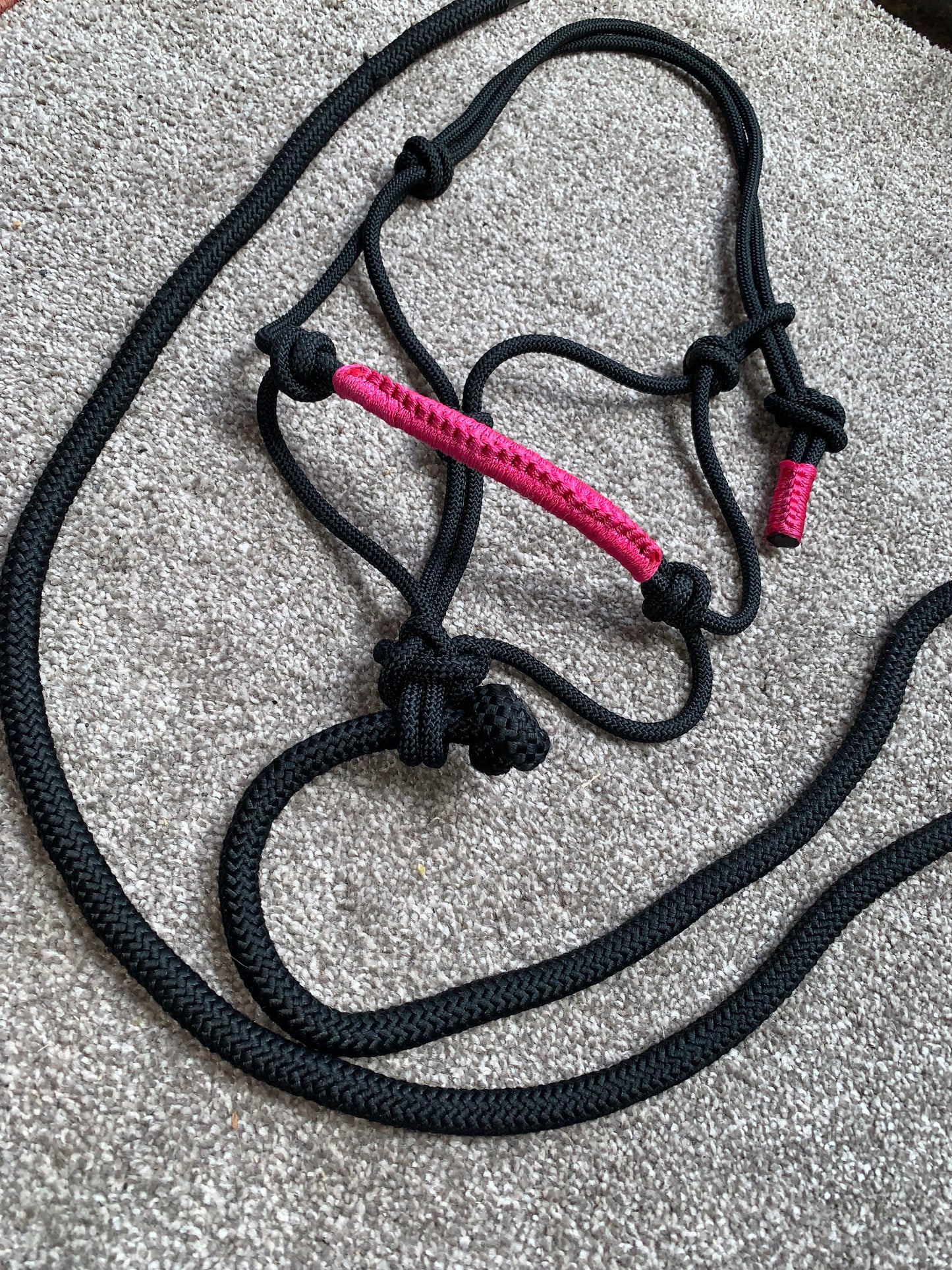 ✨ Like New Black & Pink Headcollar + Leadrope Set ✨