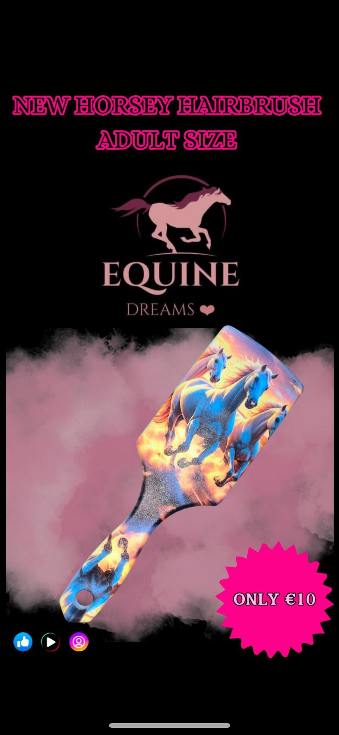 ๐ Brand New Horsey Hair Brush โ Adult Size ๐