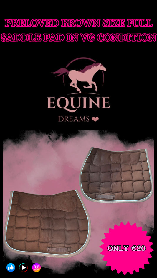 ✨ Preloved Brown Saddle Pad – Size Full ✨