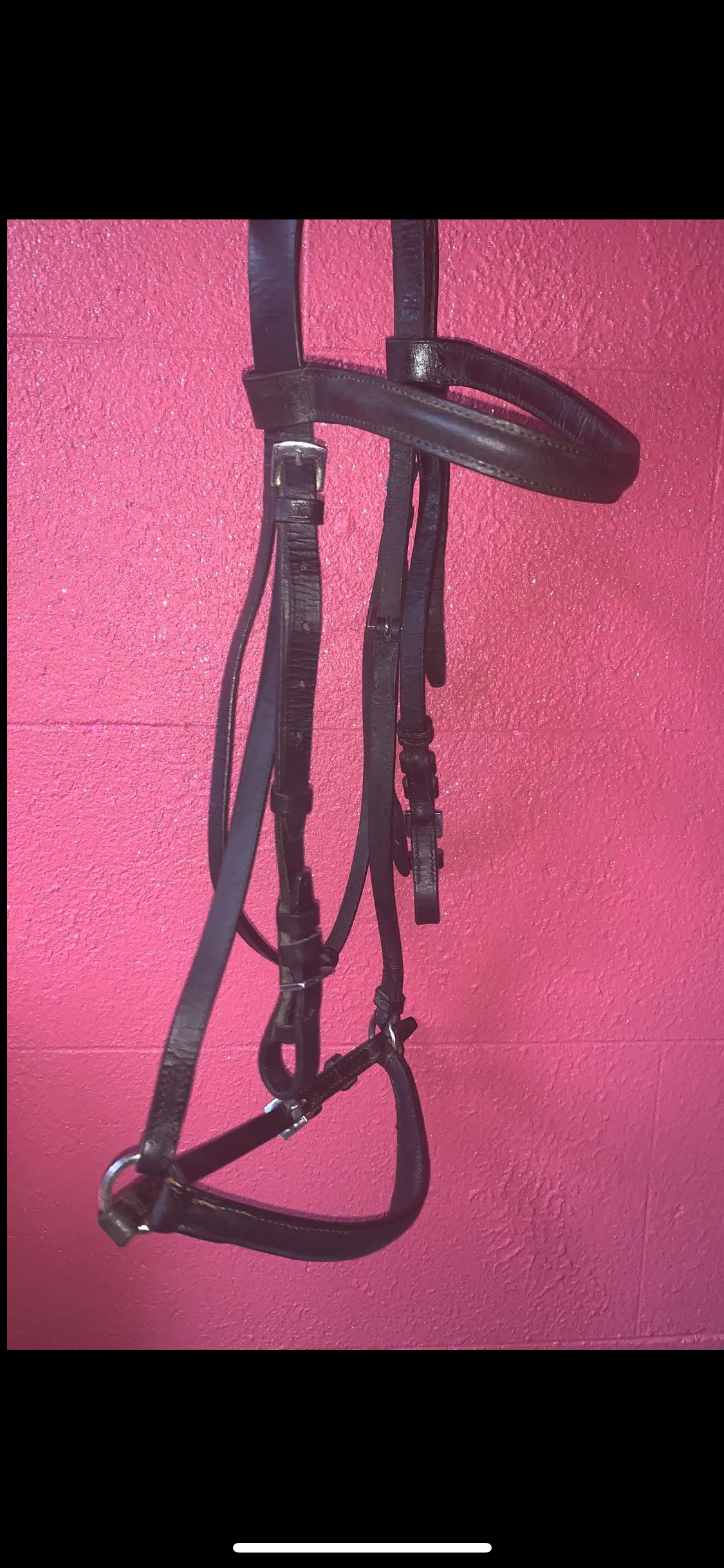 ✨ Preloved Black Leather Bridle – Size Full ✨