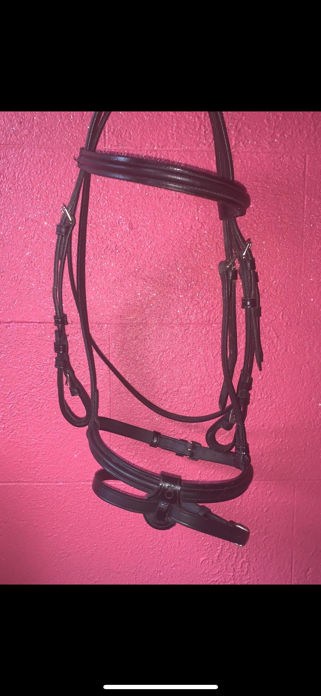 ✨ Preloved Black Leather Bridle with Flash – Size Cob ✨