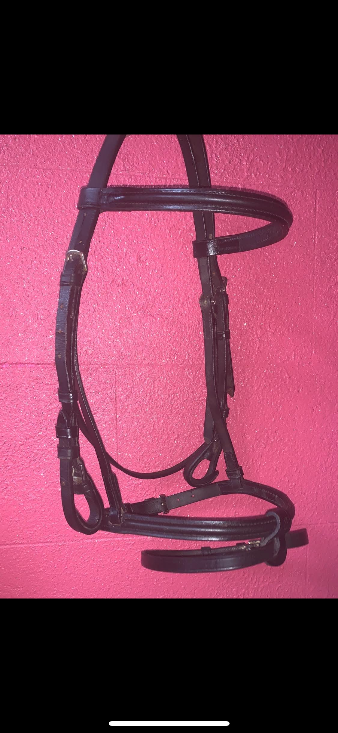 ✨ Preloved Black Leather Bridle with Flash – Size Cob ✨