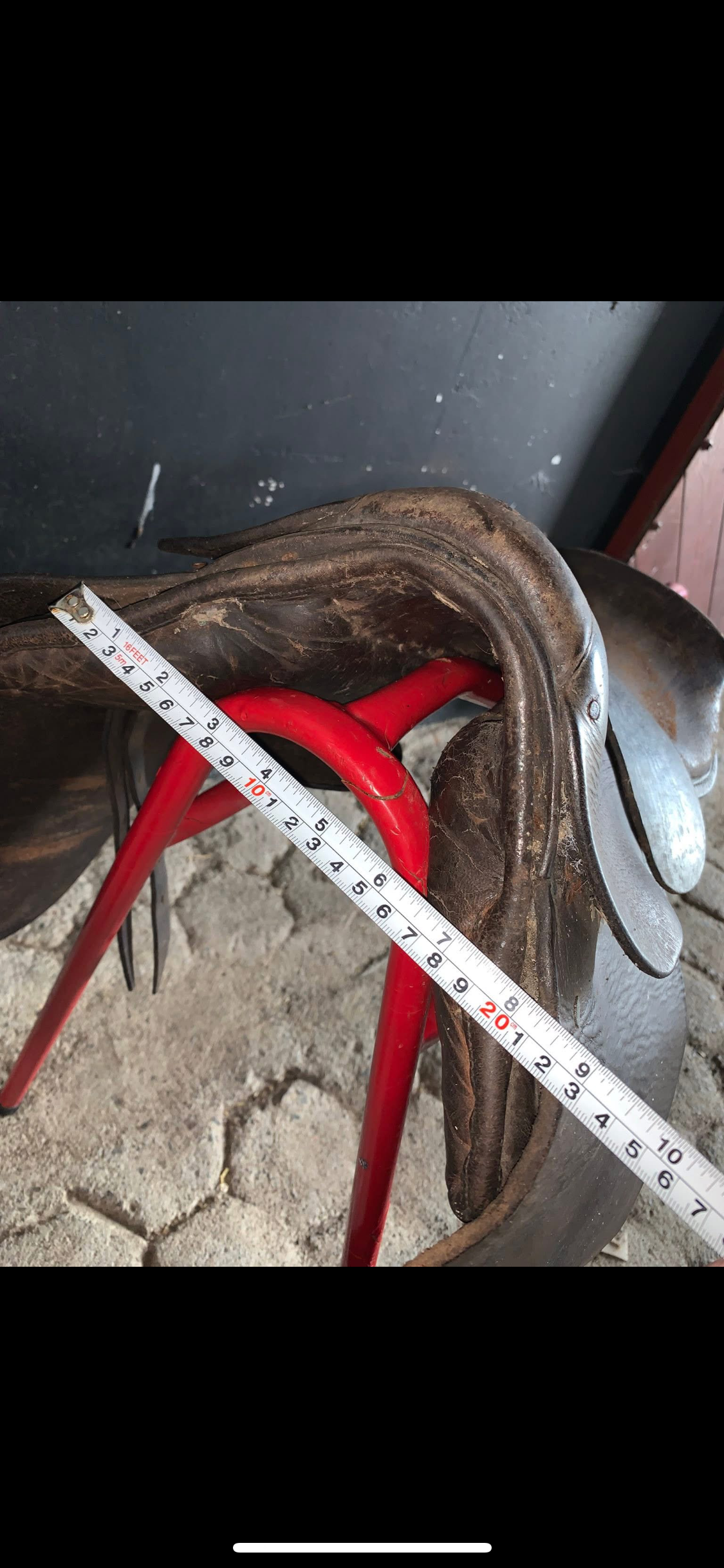 ๐ค๐ Preloved Brown Leather Racing Saddle โ 16โ ๐๐ค