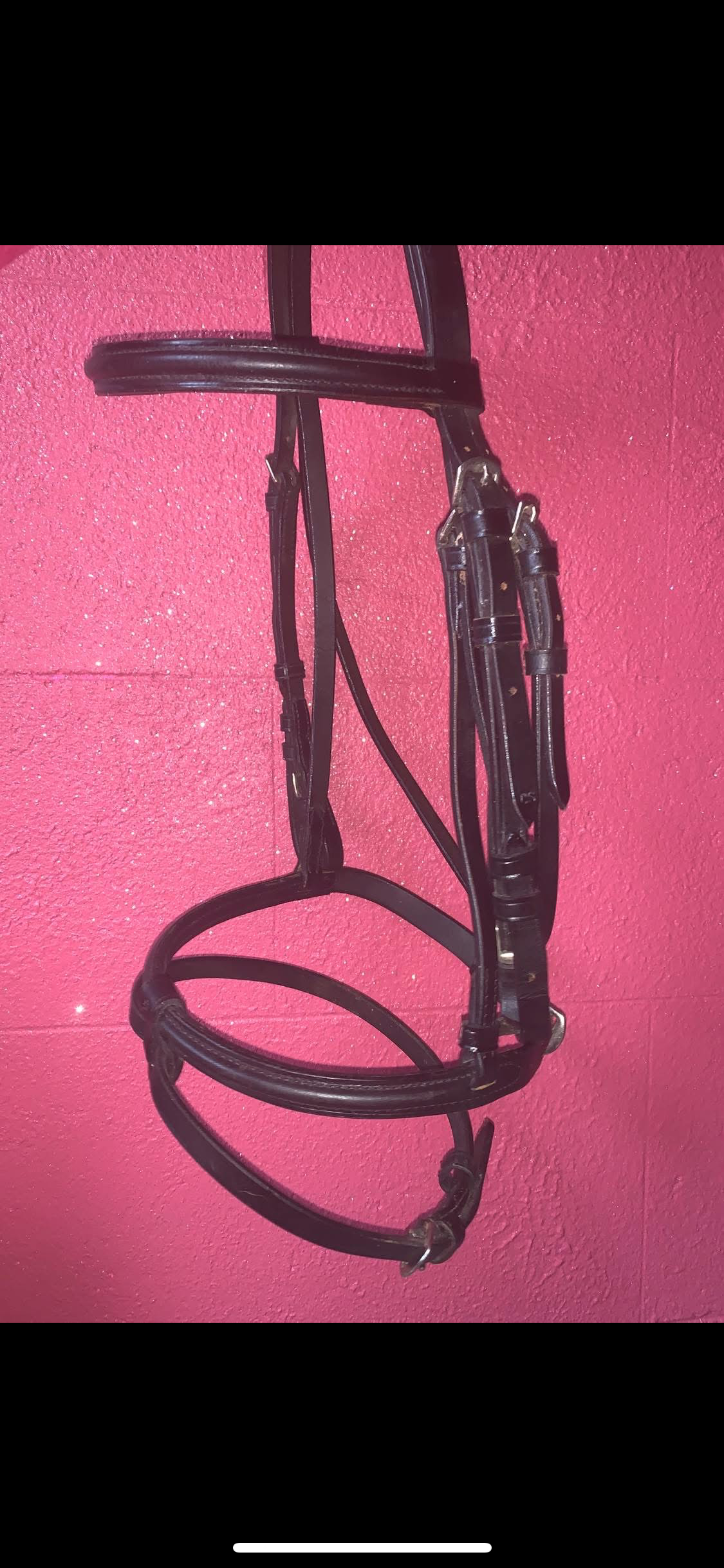 ✨ Preloved Black Leather Bridle with Flash – Size Cob ✨