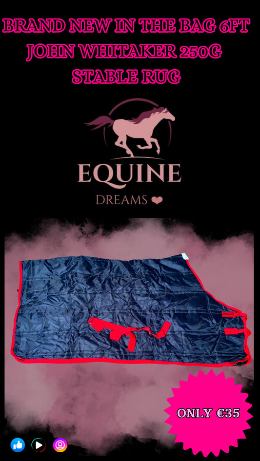 โจ Brand New 6ft John Whitaker 250g Stable Rug โจ