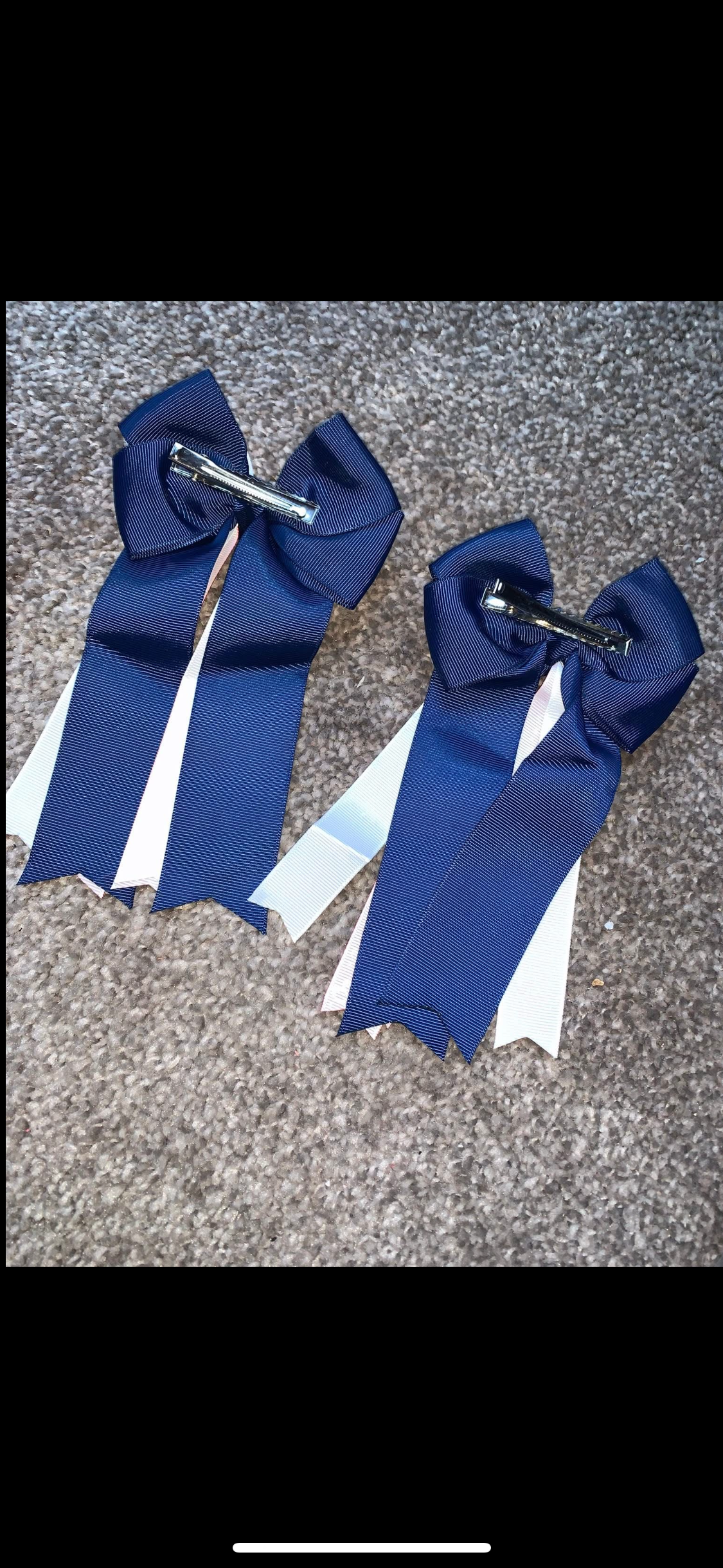 ๐ Brand New Navy, Red & White Hair Bow Clips ๐