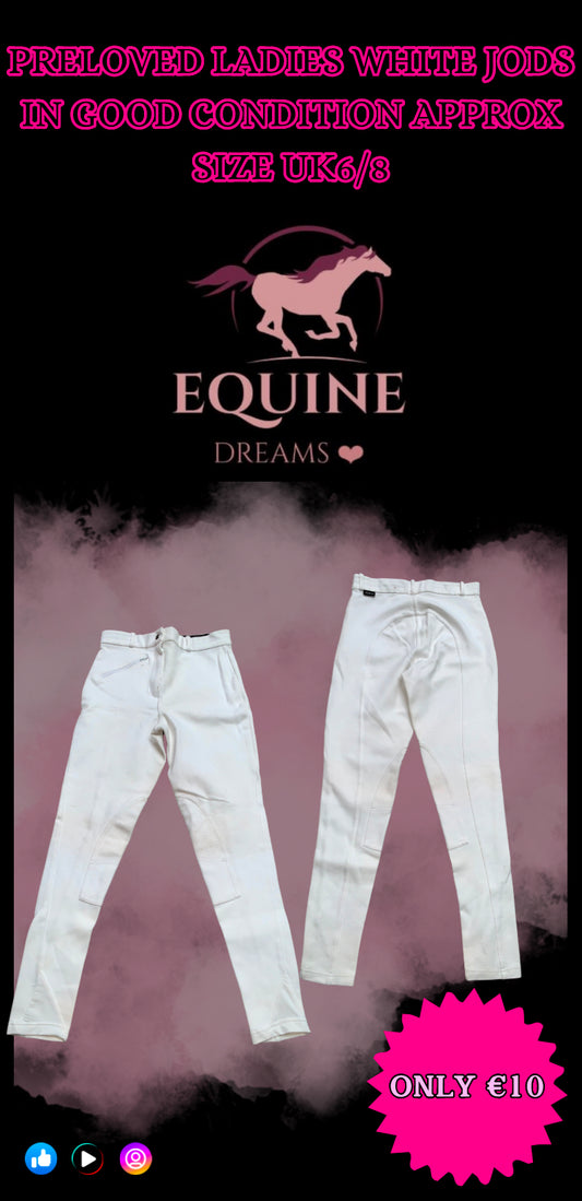 ✨ Preloved Ladies White Jodhpurs – Approx. UK Size 6 ✨