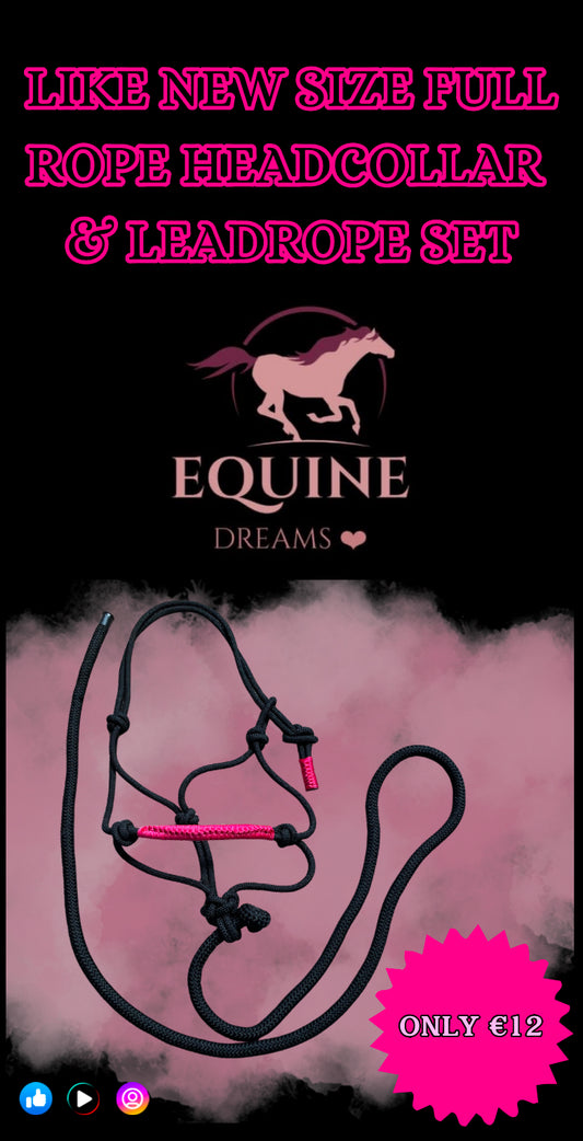 โจ Like New Black & Pink Headcollar + Leadrope Set โจ