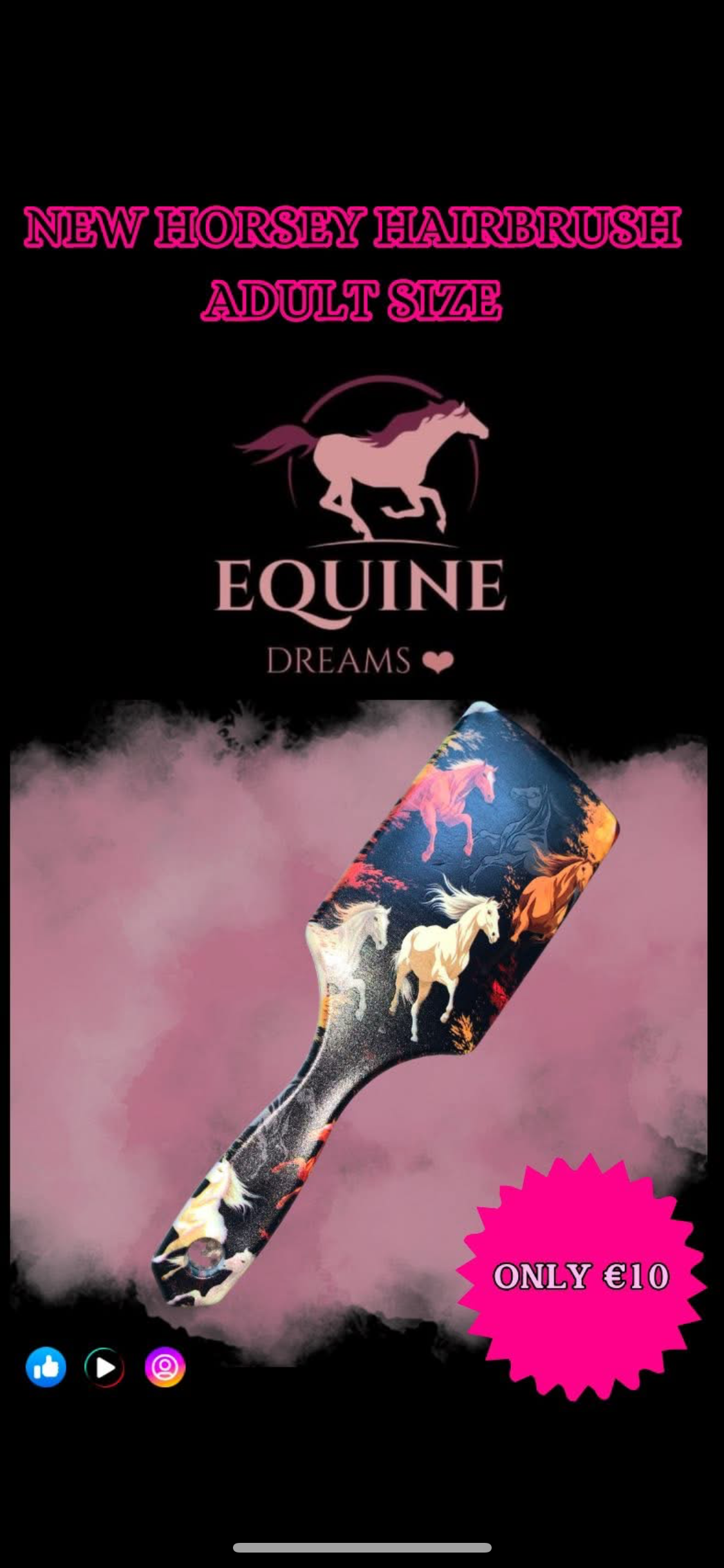 ๐ Brand New Horsey Hair Brush โ Adult Size ๐