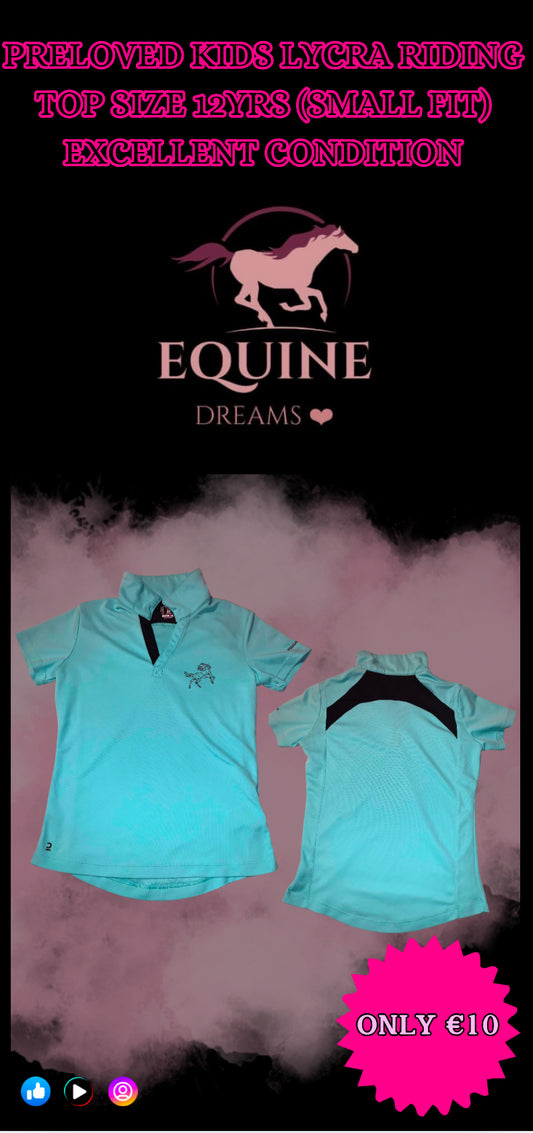 ✨ Preloved Kids Lycra Horse Riding Top – Size 12 Years (Small Fitting) ✨