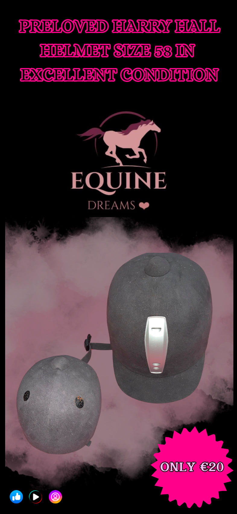 ✨ Preloved Harry Hall Grey Helmet – Size 58cm ✨