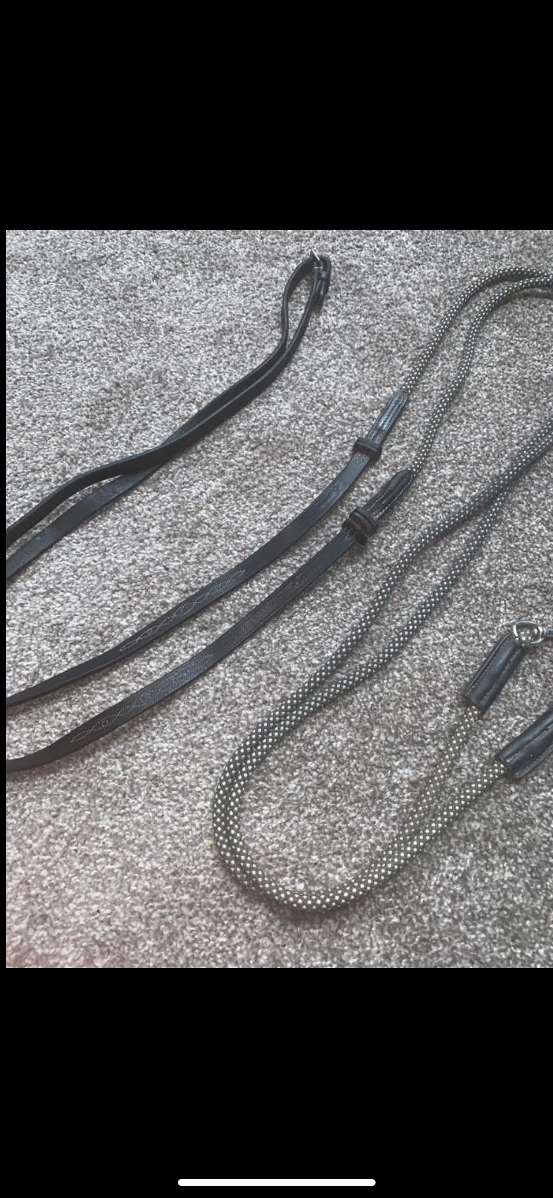 ✨ Preloved Brown Leather Draw Reins – Size Full ✨