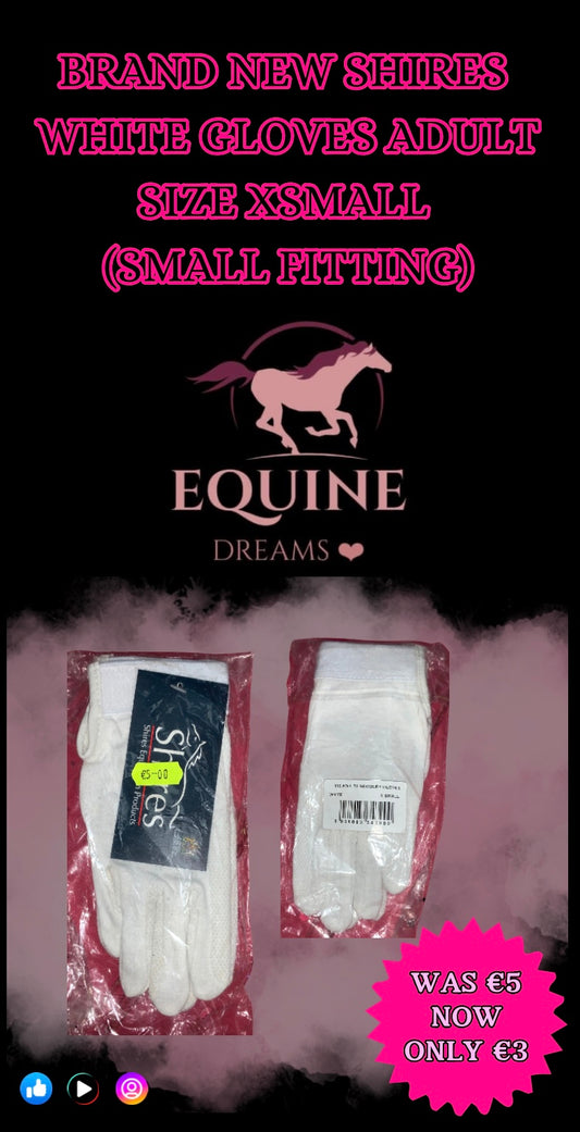 ✨ New Shires Adult White Riding Gloves – Size XS ✨