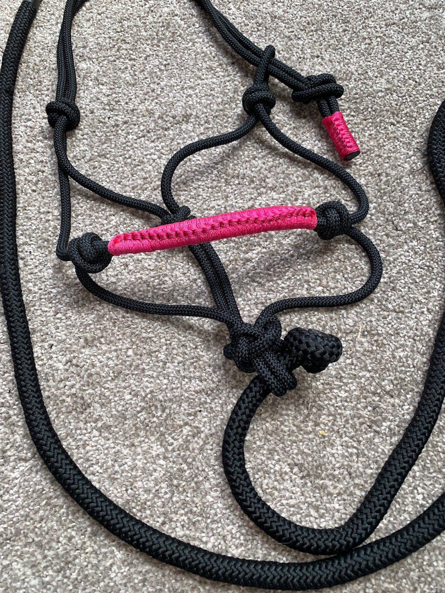 ✨ Like New Black & Pink Headcollar + Leadrope Set ✨