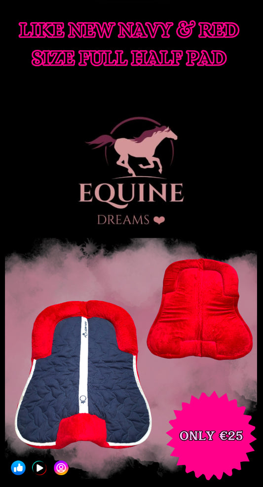 ✨ Like New Navy & Red Thick Half Pad – Size Full ✨