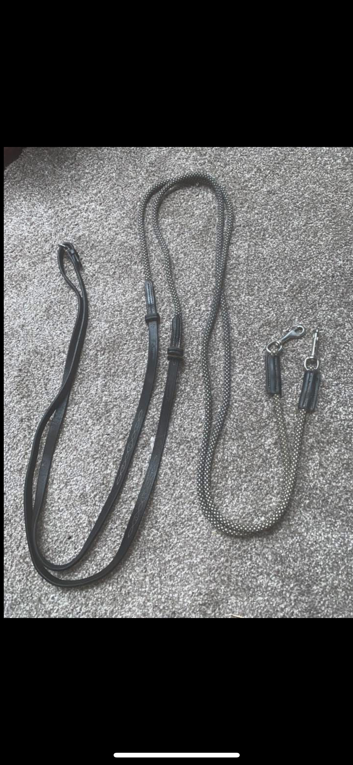 ✨ Preloved Brown Leather Draw Reins – Size Full ✨