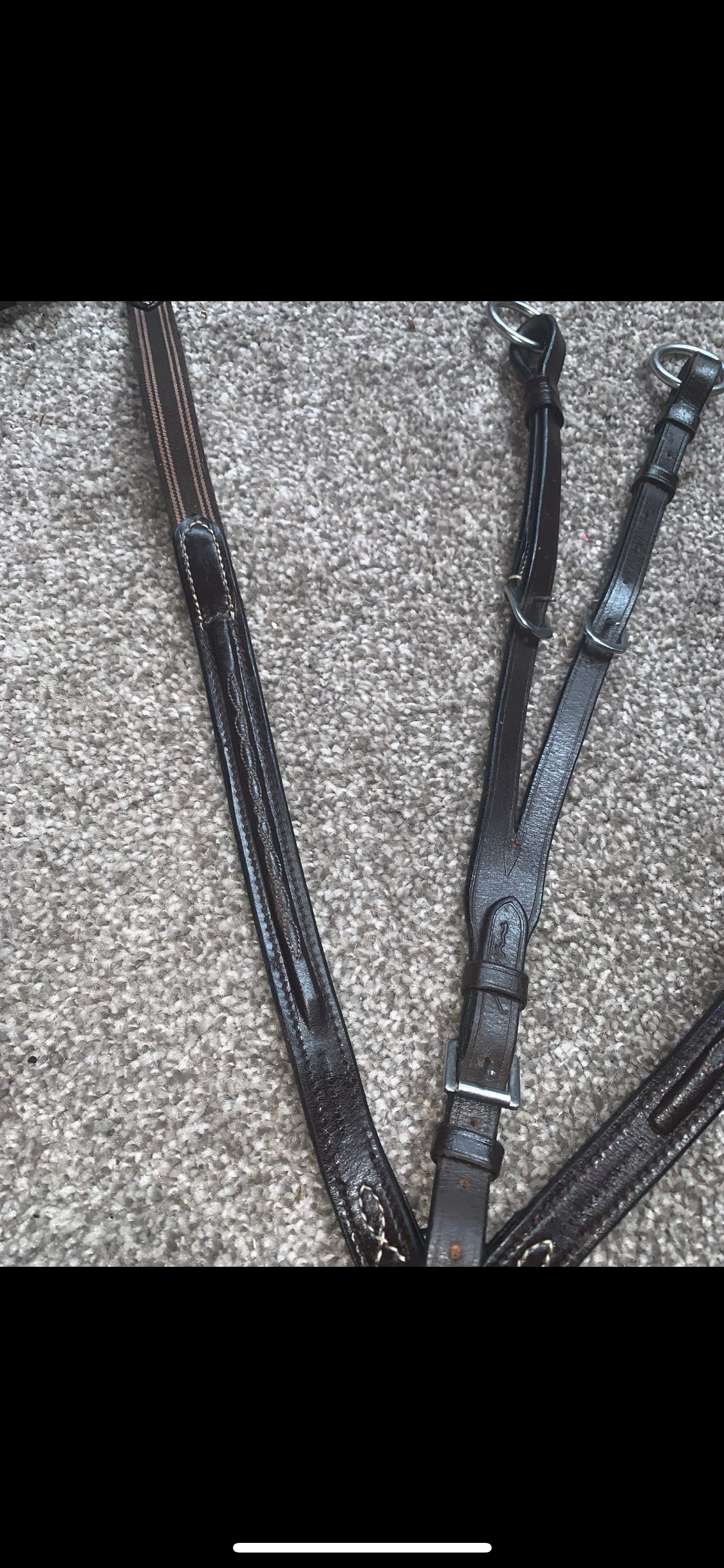 ✨ Preloved Brown Leather 3-Point Breastplate – Size Pony ✨