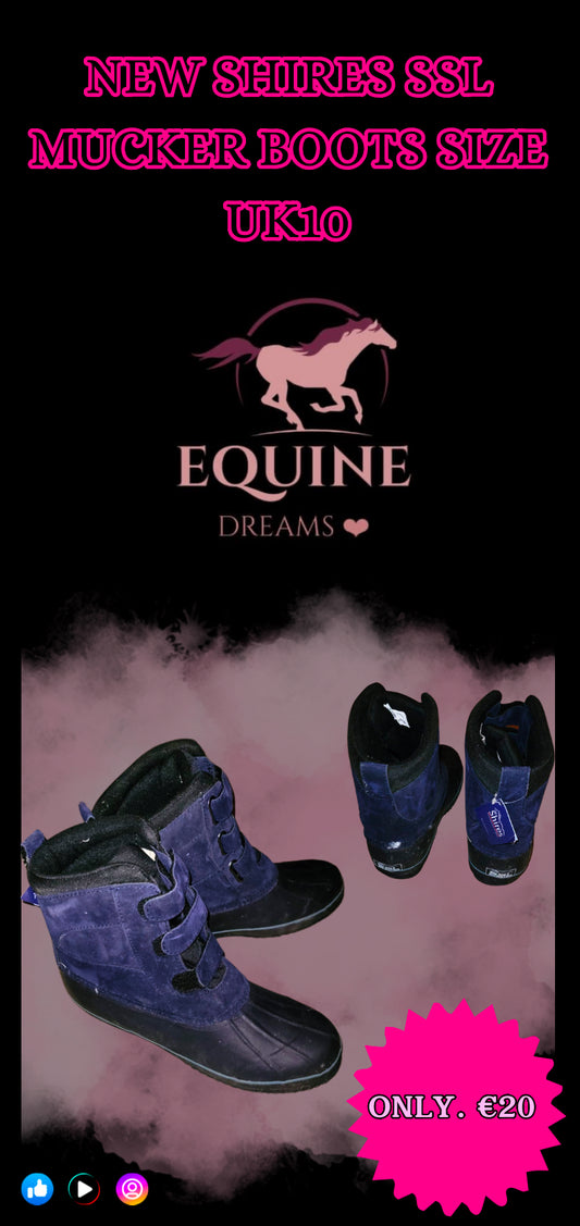 ✨ New with Tags Navy Shires SSL Mucker Boots – Size UK 10 (EU 45) ✨