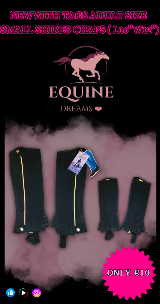 ✨ New with Tags Shires Black Chaps – Size Small ✨