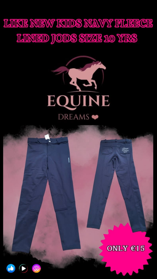 💙 Like New Kids Navy Fleece-Lined Jods – Size 10yrs 💙