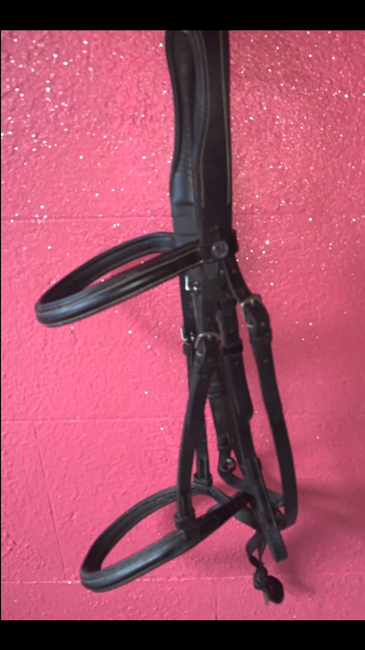 ๐ด Preloved Black Leather Norton Bridle โ Size Full ๐ด