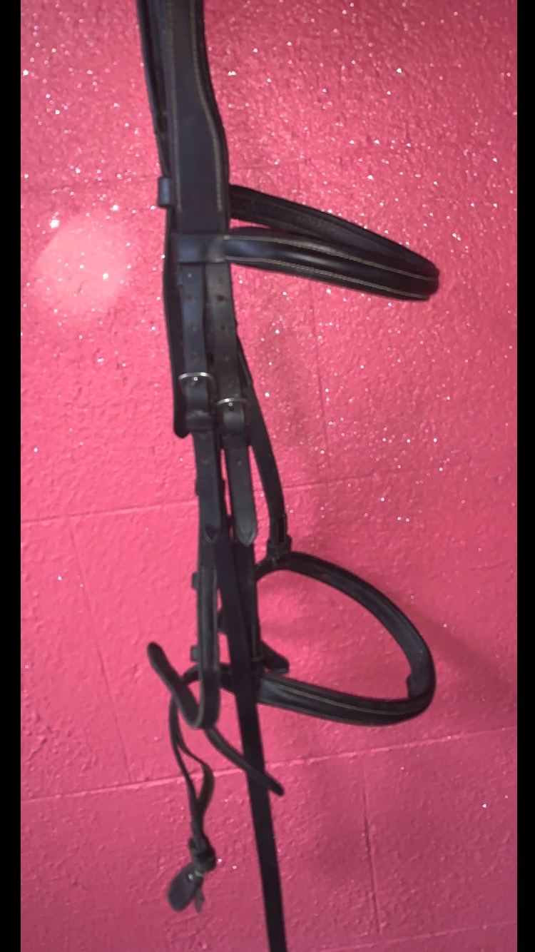 ๐ด Preloved Black Leather Norton Bridle โ Size Full ๐ด