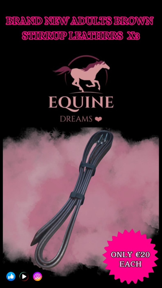 ๐ Brand New Brown Adult Stirrup Leathers โ x3 Available ๐