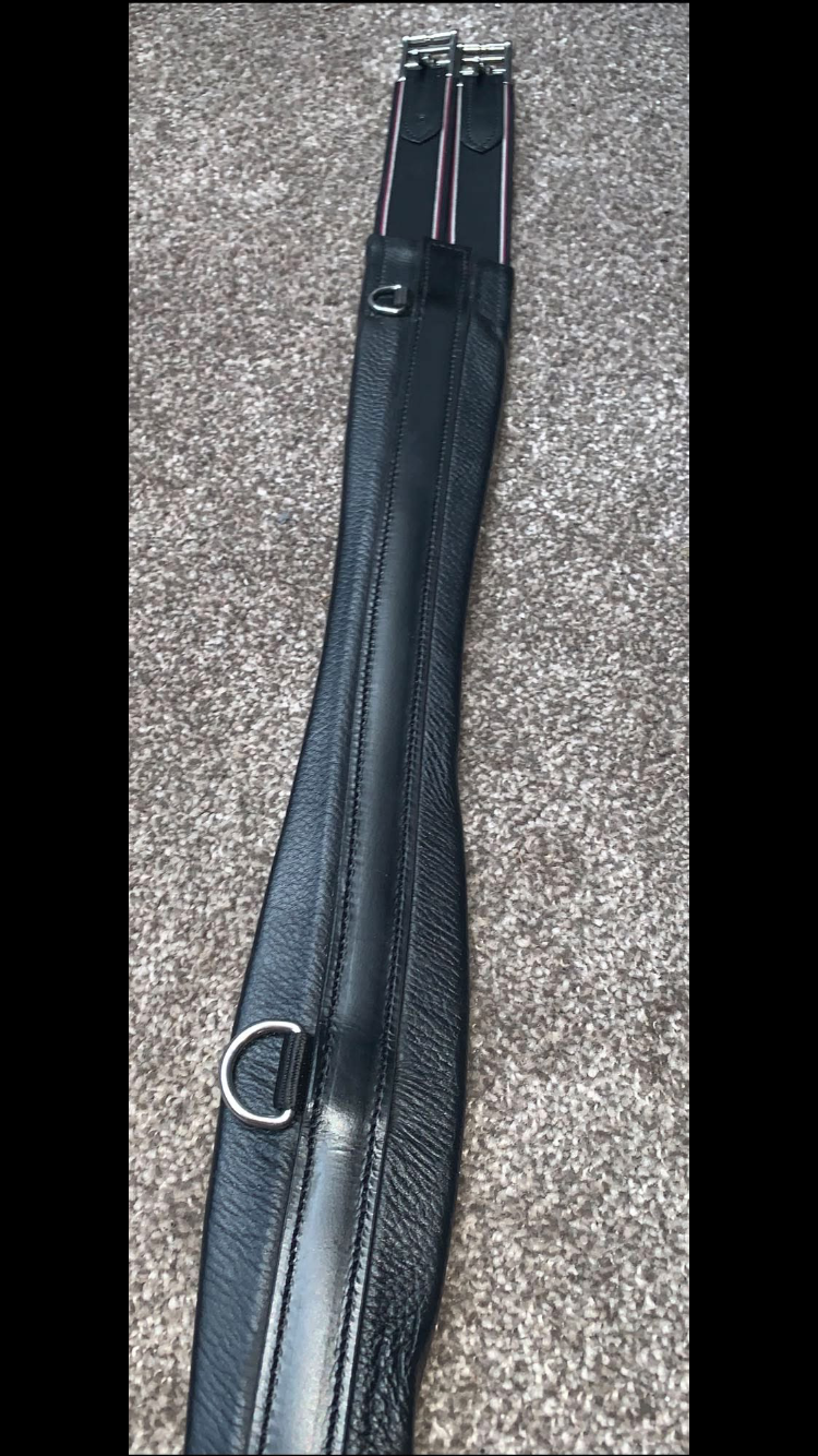 ๐ Brand New Black Double Elasticated Leather Girth โ Size 130cm ๐