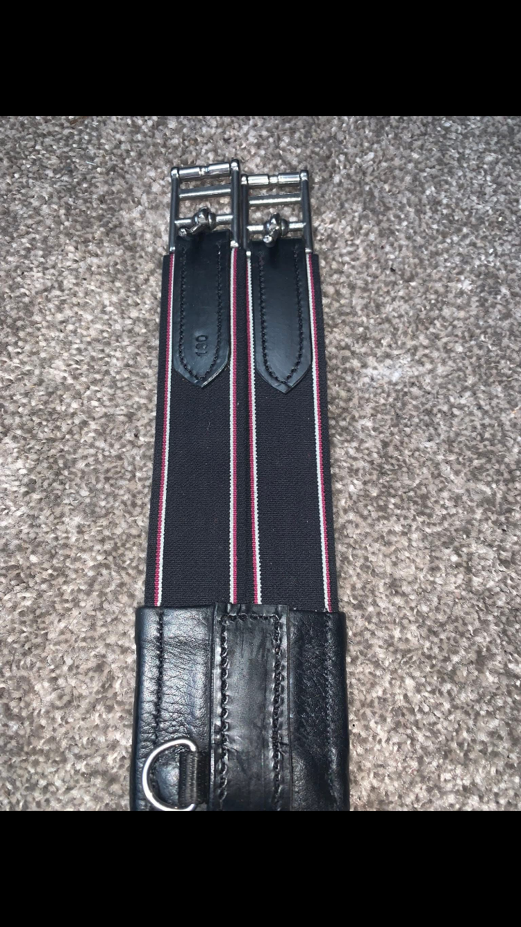 ๐ Brand New Black Double Elasticated Leather Girth โ Size 130cm ๐