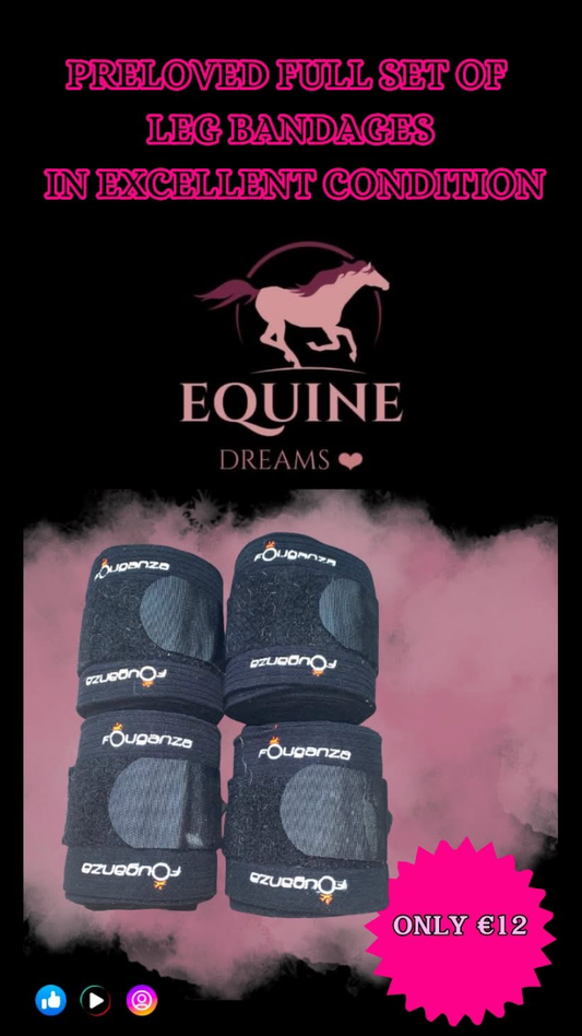 🖤 Preloved Full Set of Black Leg Bandages – Size Large 🖤