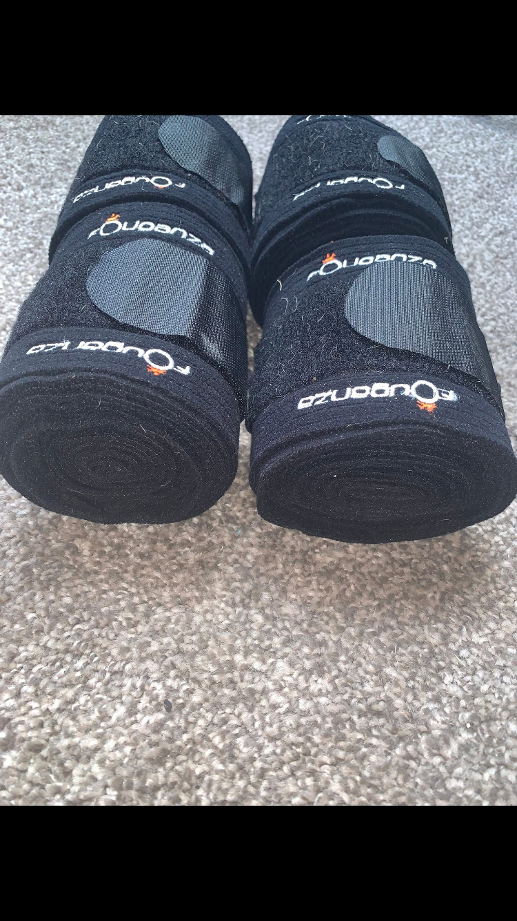 🖤 Preloved Full Set of Black Leg Bandages – Size Large 🖤