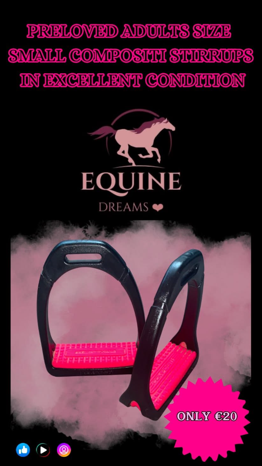 ๐ Preloved but Like New Pink Compositi Stirrups โ Adults Small ๐