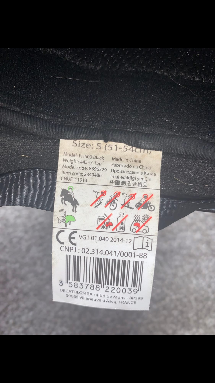 ๐ค Preloved Black Adults Helmet โ Size Small (51โ54cm) ๐ค