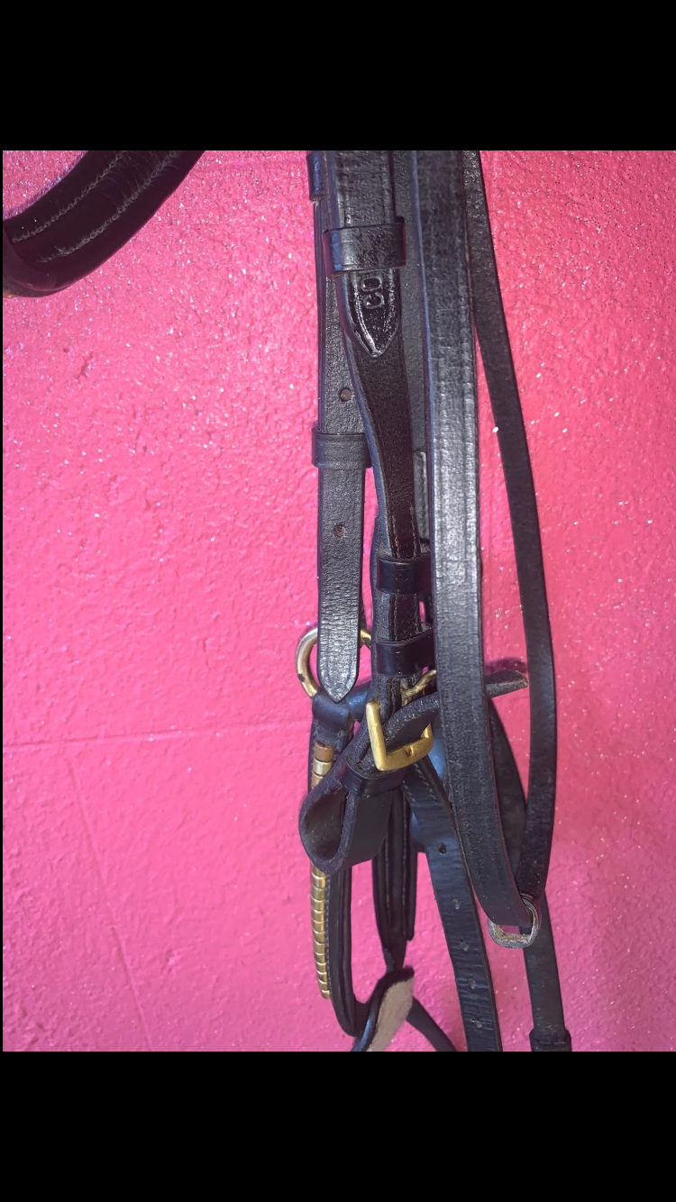 ๐ด Absolutely Stunning Black Grackle Leather Bridle โ Size Cob ๐ด