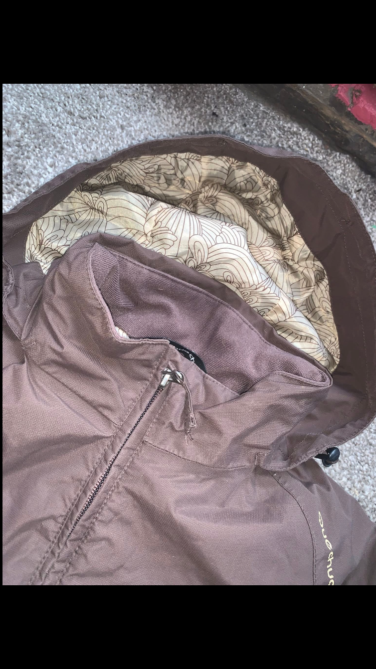 ๐ค Preloved Ladies Brown Waterproof Yard Jacket โ Size XS (Approx. UK8) ๐ค