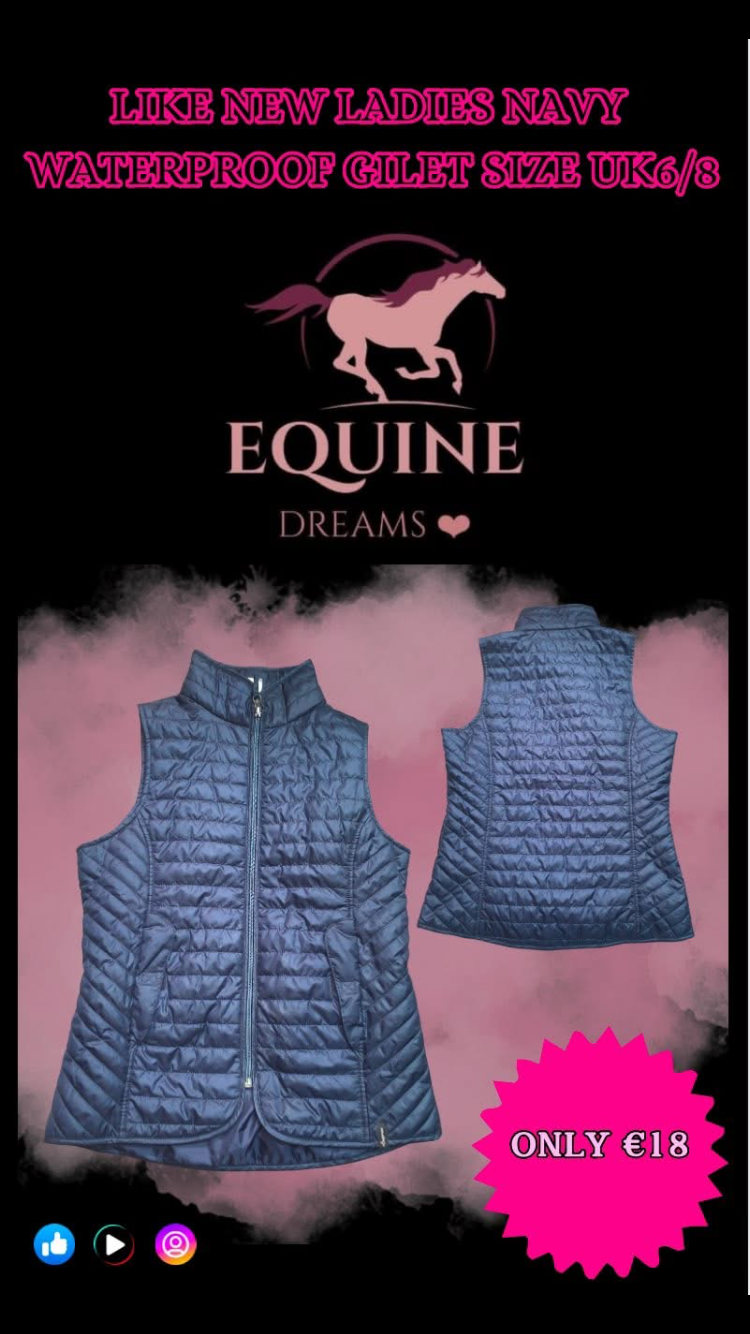 🦺 Like New Ladies Navy Waterproof Lightweight Gilet – Size XXS (UK6/8) 🦺
