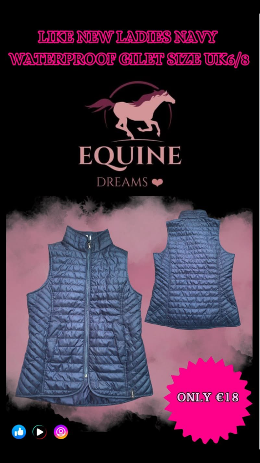 ๐ฆบ Like New Ladies Navy Waterproof Lightweight Gilet โ Size XXS (UK6/8) ๐ฆบ