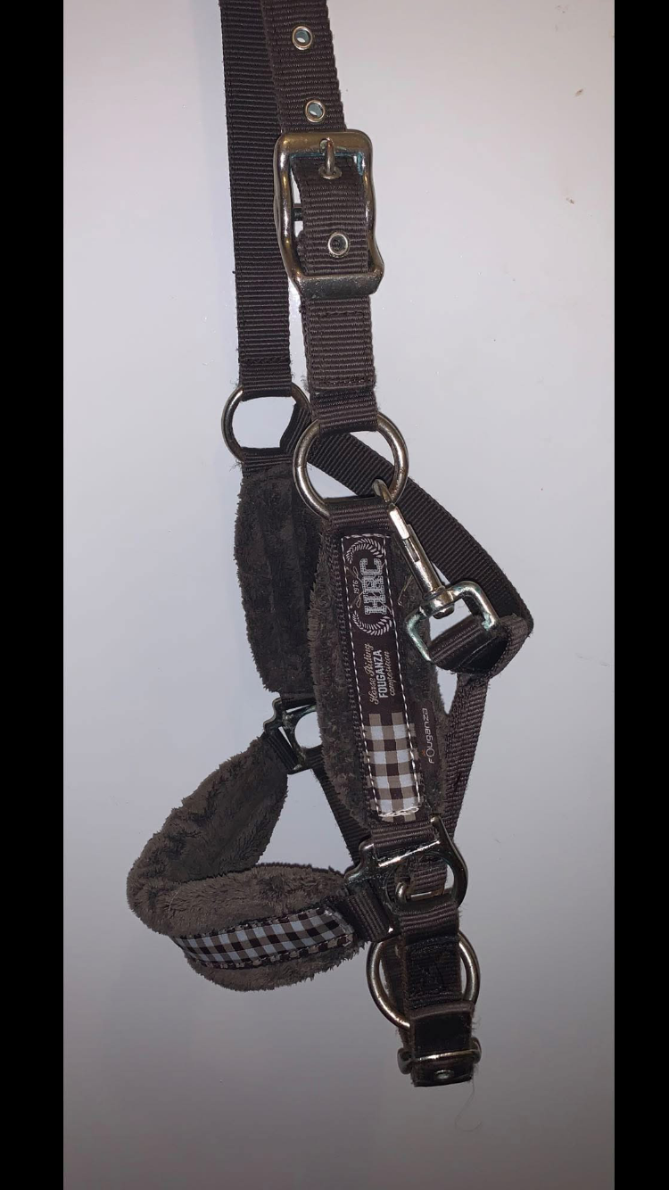 🤎 Preloved Brown Size Cob Semi-Wool Headcollar 🤎