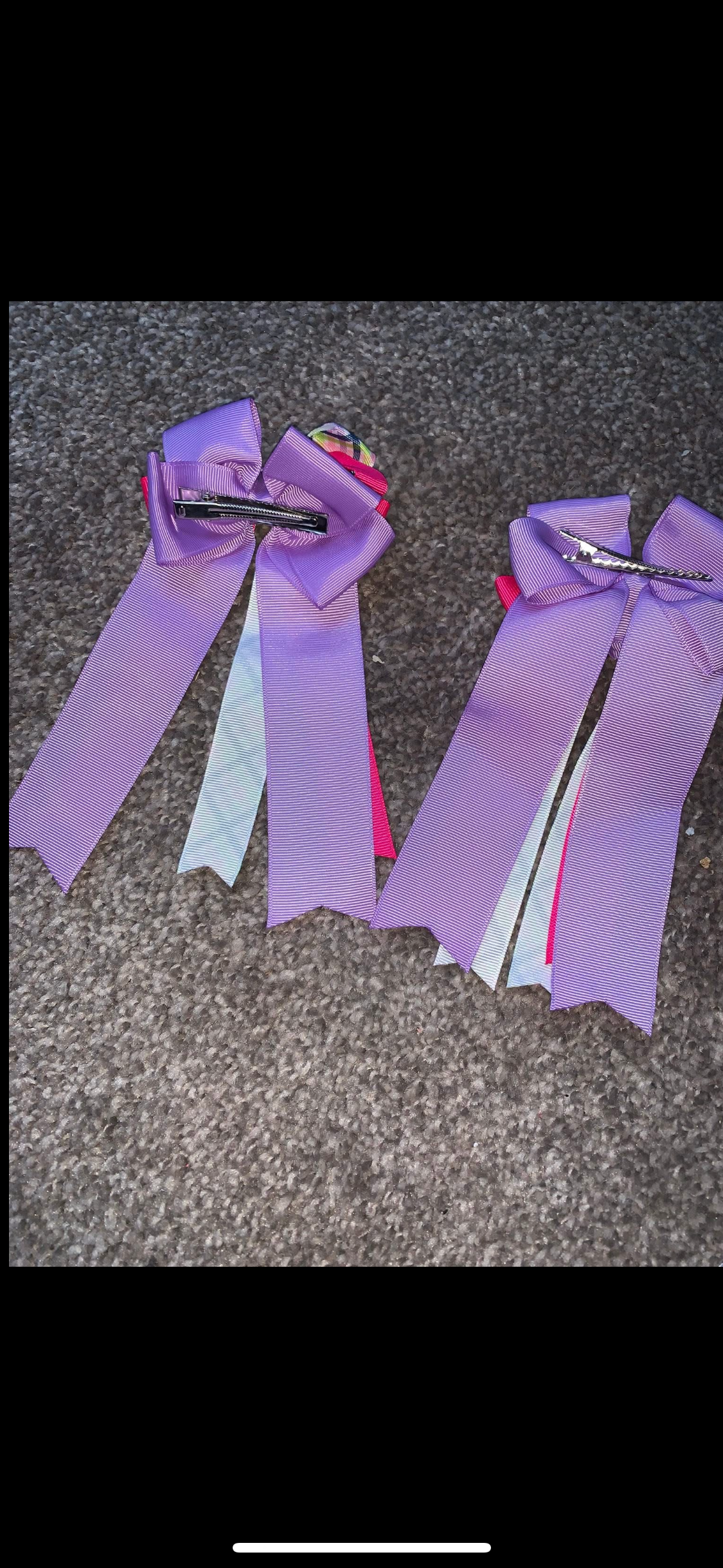 ๐ Brand New Pink & Purple Hair Bow Clips ๐