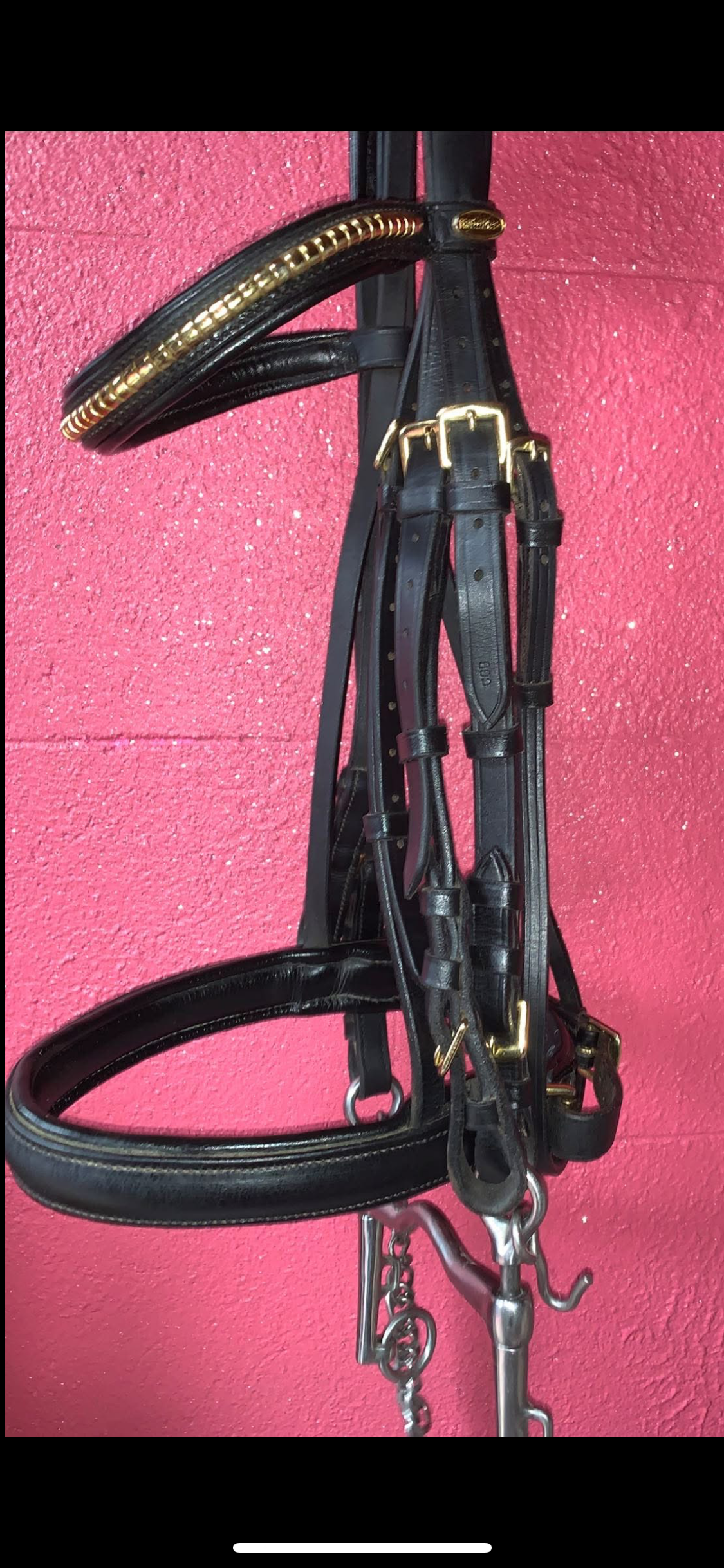 ✨ Stunning Black Soft Leather Double Bridle – Size Cob ✨ (bit included)
