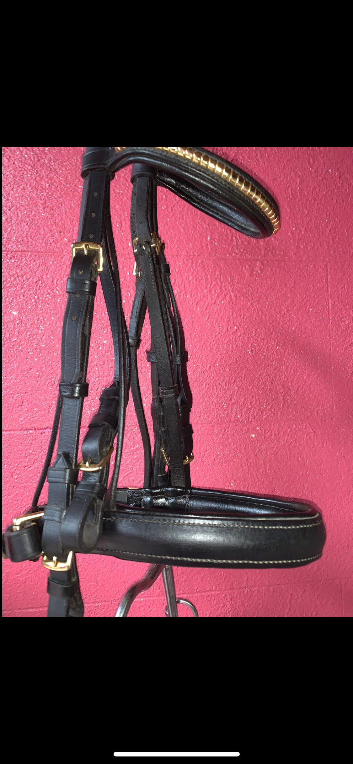 ✨ Stunning Black Soft Leather Double Bridle – Size Cob ✨ (bit included)