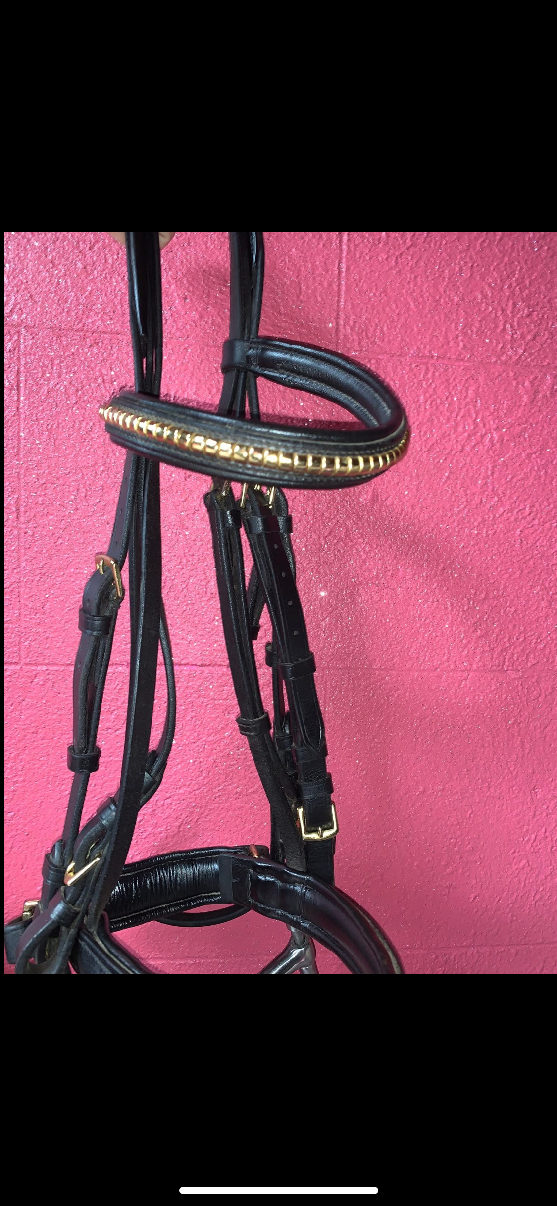 ✨ Stunning Black Soft Leather Double Bridle – Size Cob ✨ (bit included)
