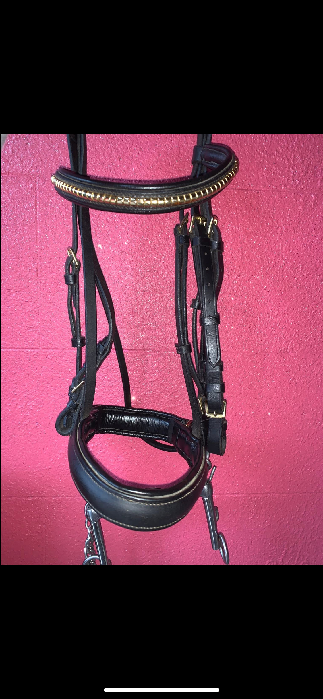 ✨ Stunning Black Soft Leather Double Bridle – Size Cob ✨ (bit included)