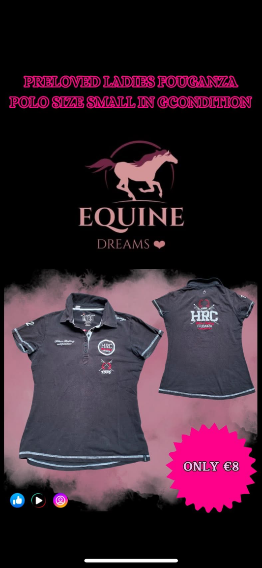 ✨ Preloved Ladies Fouganza Polo Shirt – Approx. Size UK8 ✨