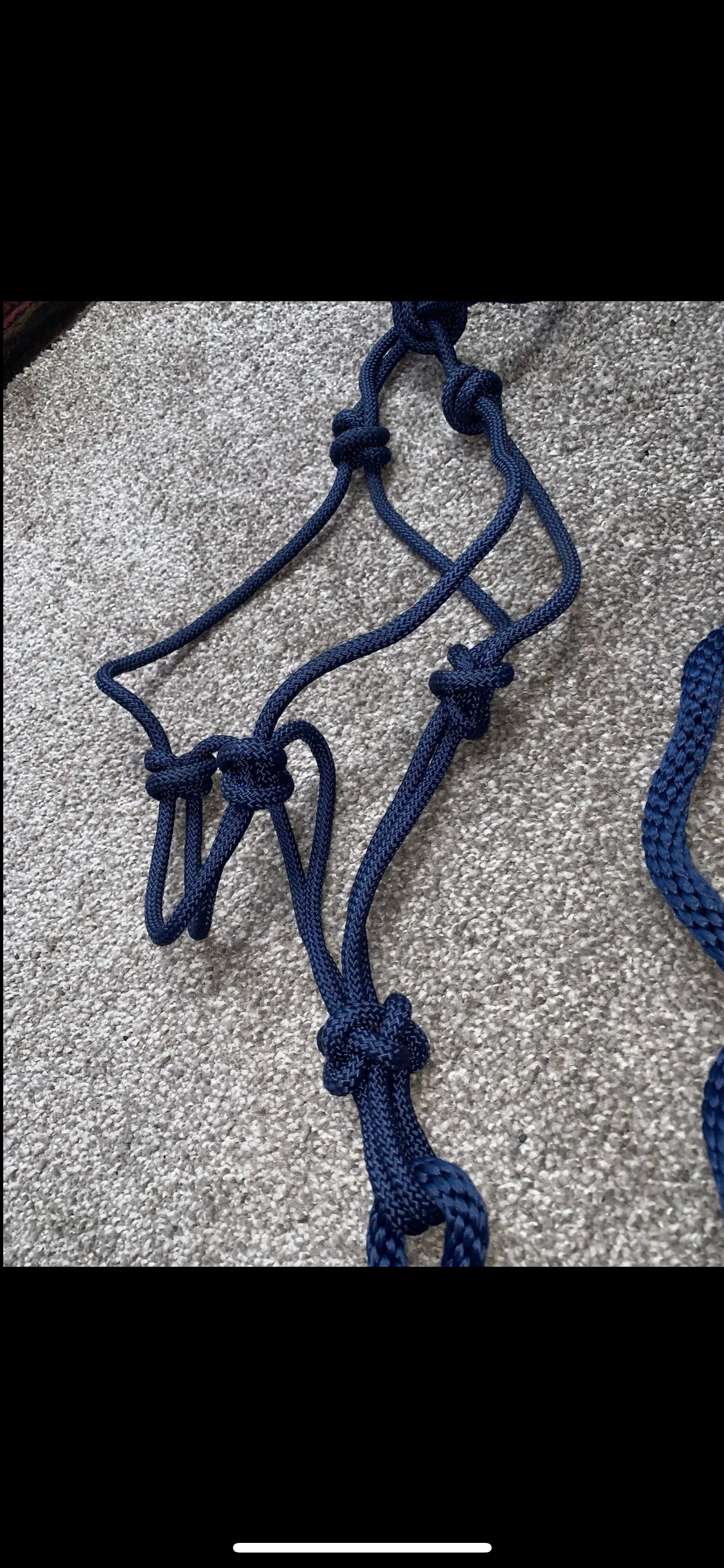 ๐โจ Preloved Navy & Rose Gold Rope Headcollar + Leadrope Set โจ๐