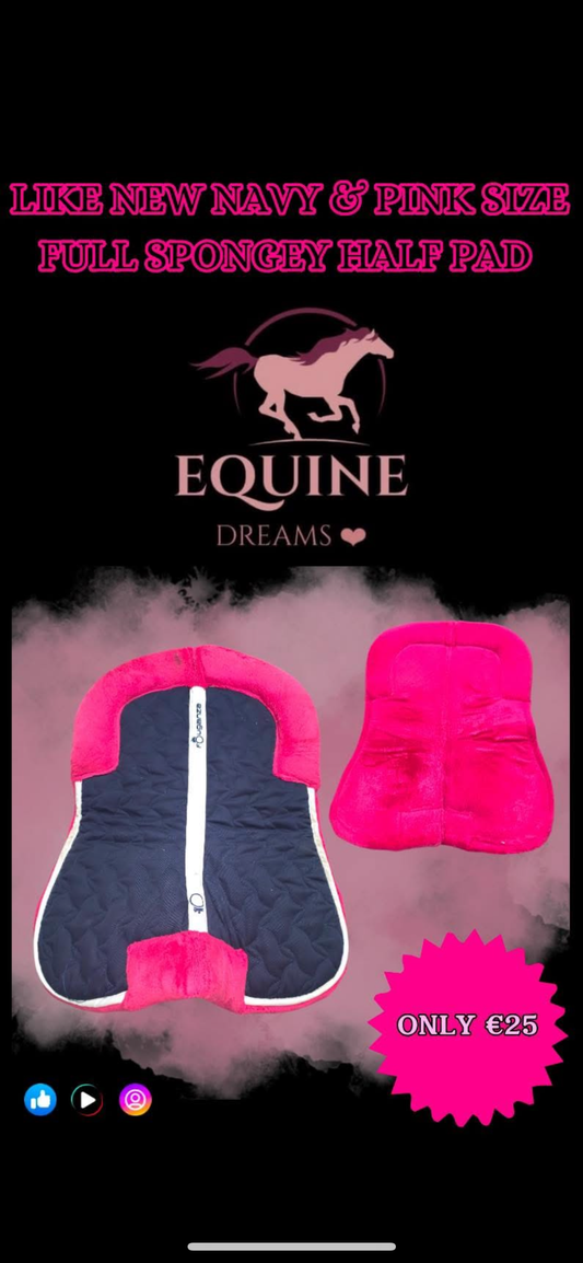 ๐ฉต Like New Navy & Pink Half Pad โ Size Full ๐ฉท