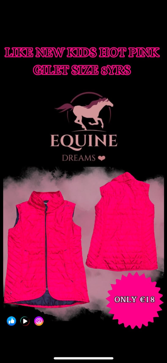 💖 Like New Kids Hot Pink Gilet – Size 8yrs 💖