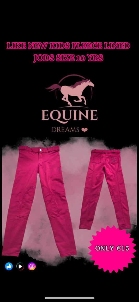 🍇 Like New Kids Fleece-Lined Jods – Size 10yrs 🍇