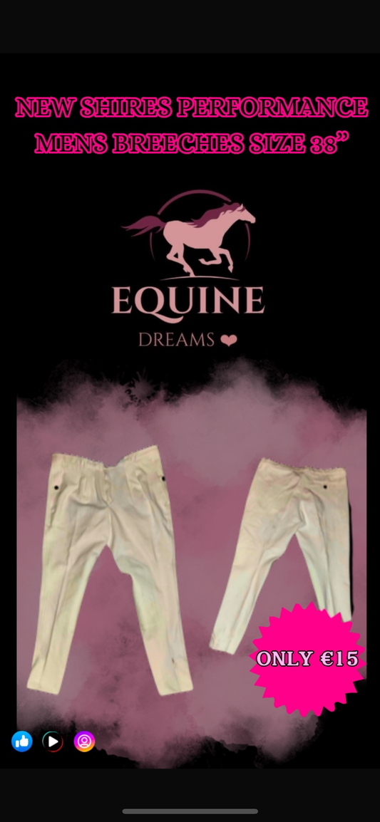 ✨ New Men’s White Shires Performance Breeches (Size 38”) ✨